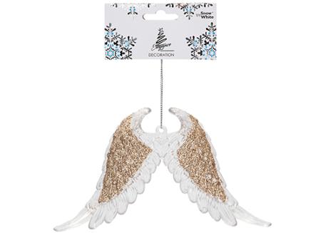 Gold glitter hanging angel wings