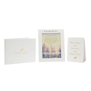 Funeral ceremoney table book, card and frame