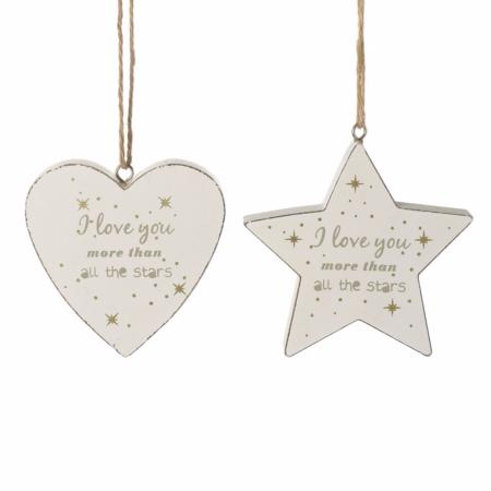 I love you more than all the stars' hanging sign