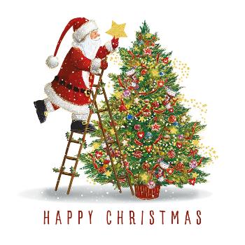 Santa dressing the tree - Pack of 10 cards
