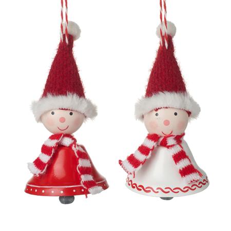 Hanging red & white bell girl