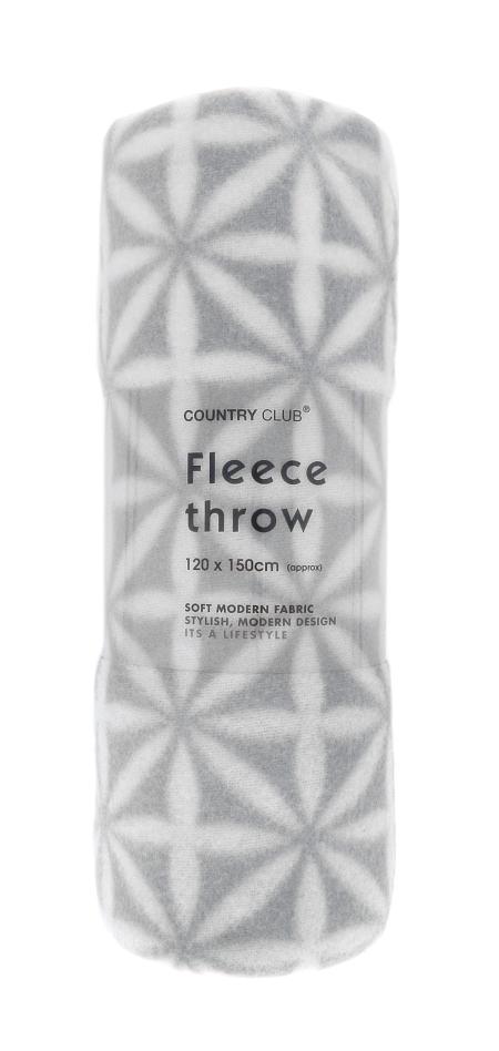 Fleece throw - Grey geo