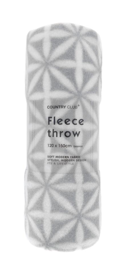 Fleece throw - Grey geo