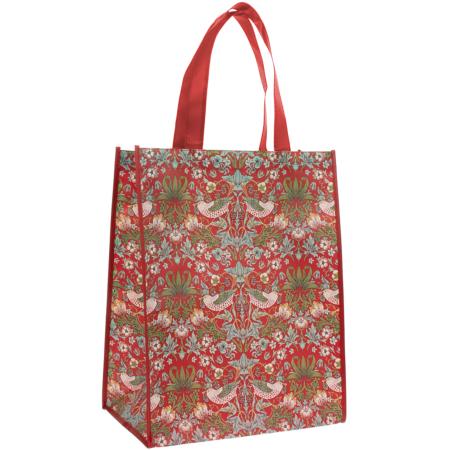 Red patterned shopper bag