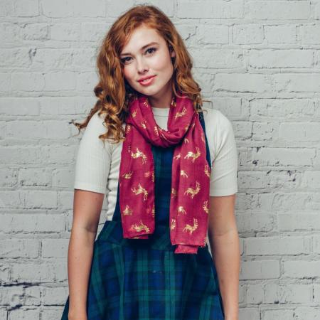 Foil malvina burgundy scarf