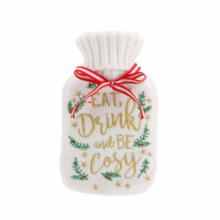 Eat, drink and be cosy' hot water bottle