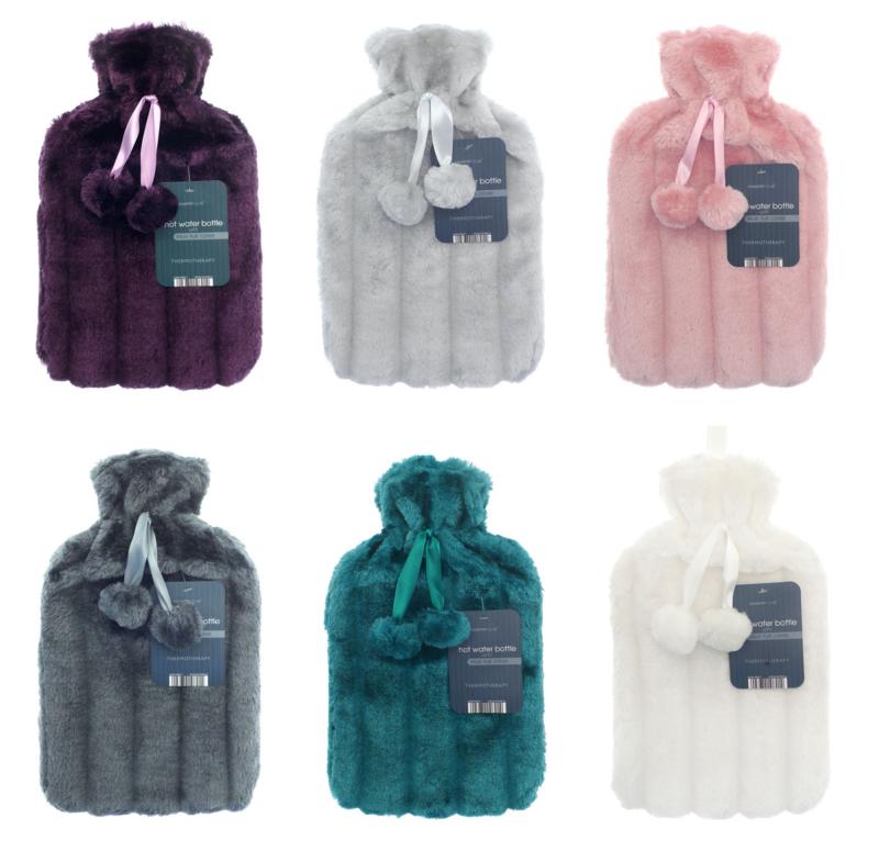 Faux fur hot water bottle