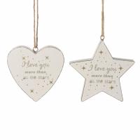 I love you more than all the stars' hanging sign