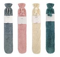 Long plush hot water bottle