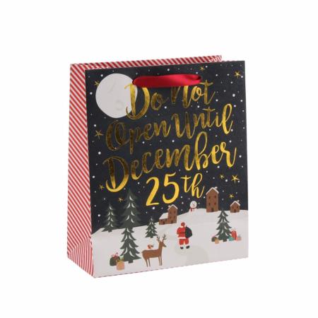 Do not open until December 25th' medium gift bag