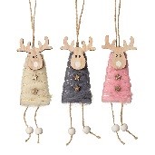 Wooden Hanging Reindeer Mix