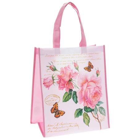 Pink floral shopper bag