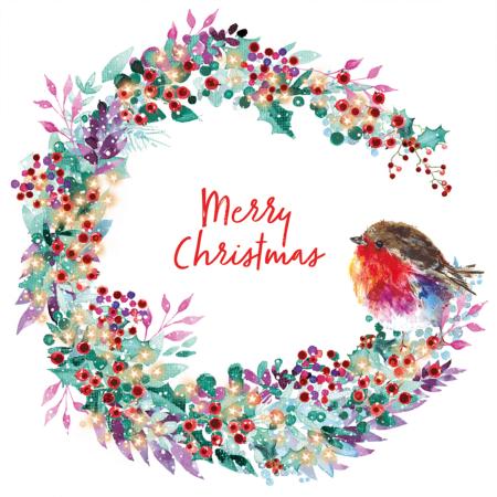 Robin wreath - 10 cards