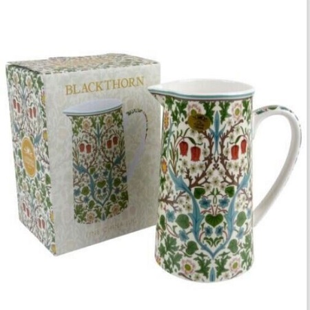 Fine China Floral Jug William Morris Blackthorn Floral Print Ceramic Milk Jug