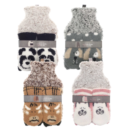 Hot water bottle and socks gift set