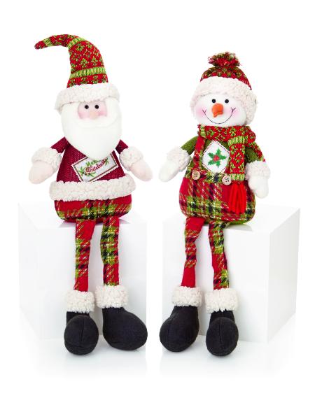Tartan sitting Santa / Snowman 