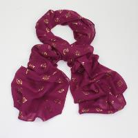 Foil small leaf pink scarf