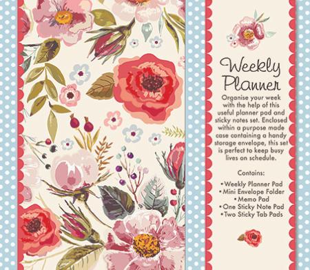 Vintage blooms weekly planner