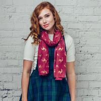 Foil malvina burgundy scarf