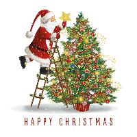 Santa dressing the tree - Pack of 10 cards