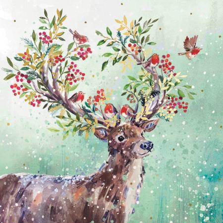 Festive deer - Pack of 10 cards