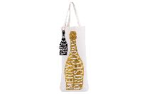 Merry Proseccomas’ gold glitter bottle bag