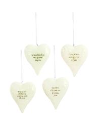 Porcelain hanging heart ornament