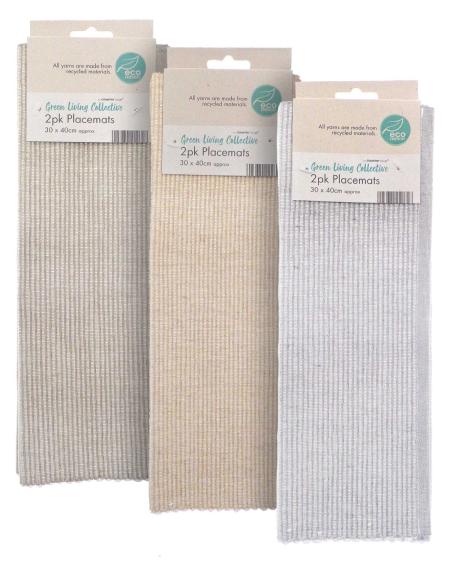 Eco friendly pack of 2 woven placemats