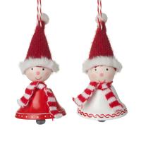 Hanging red & white bell girl
